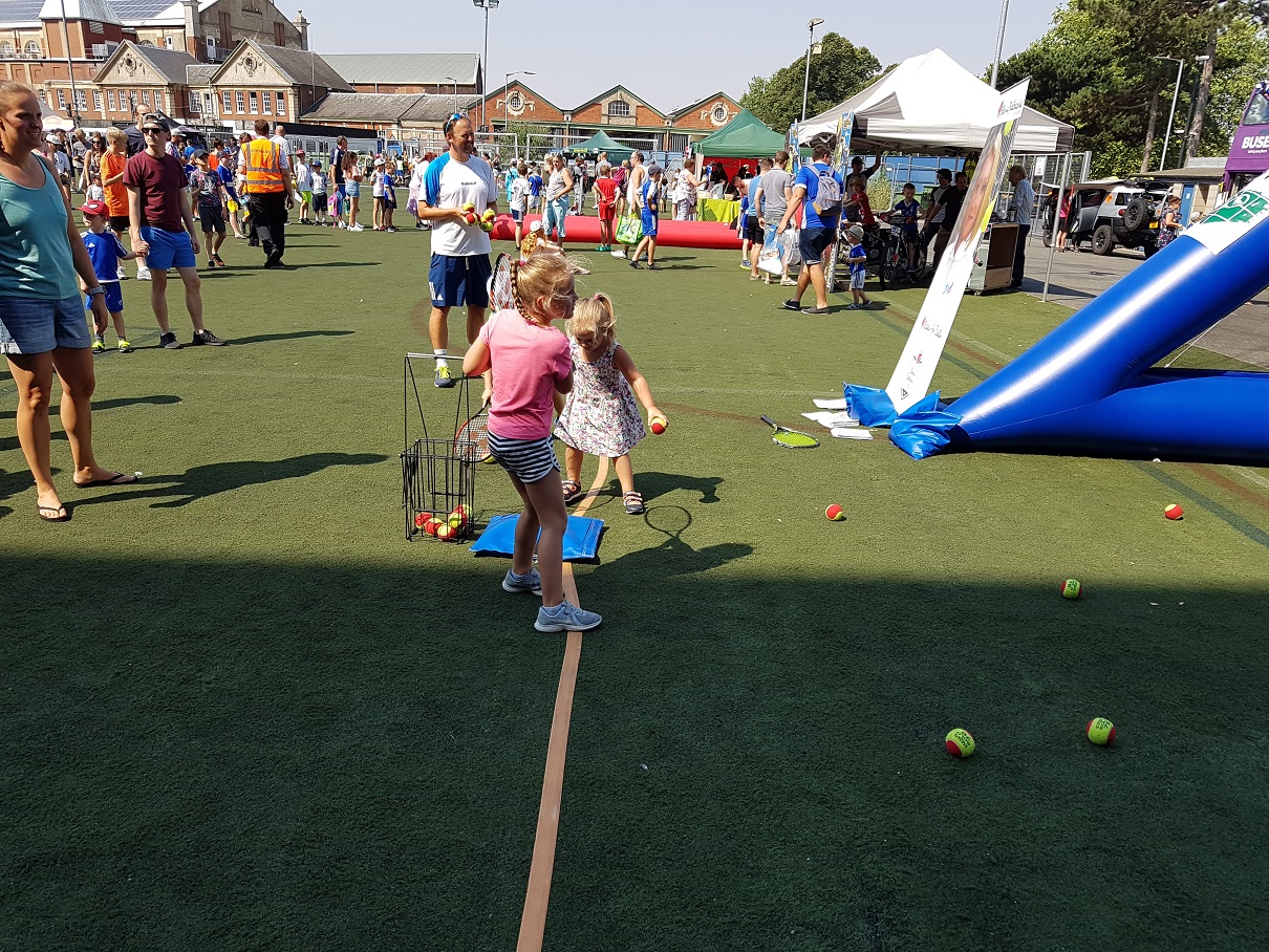 The Elena Baltacha Foundation tennis activity during Ipswich Town Football Club's Open Day.